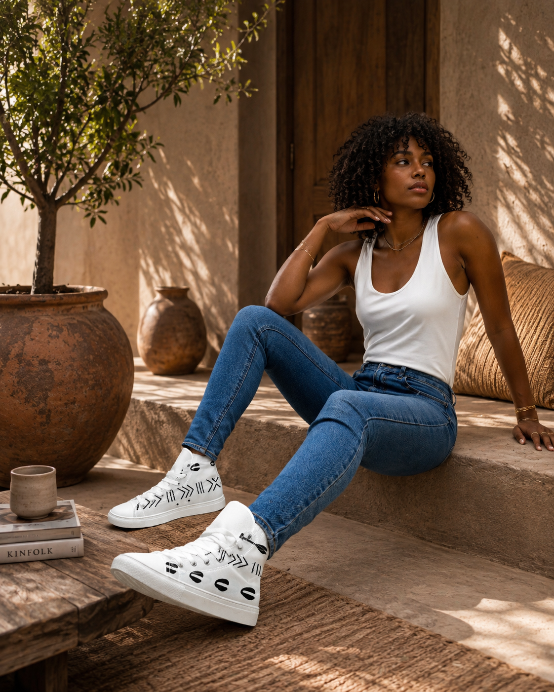 BLACK & WHITE ROOTS HIGH-TOP | Ethneegifts Lifestyles