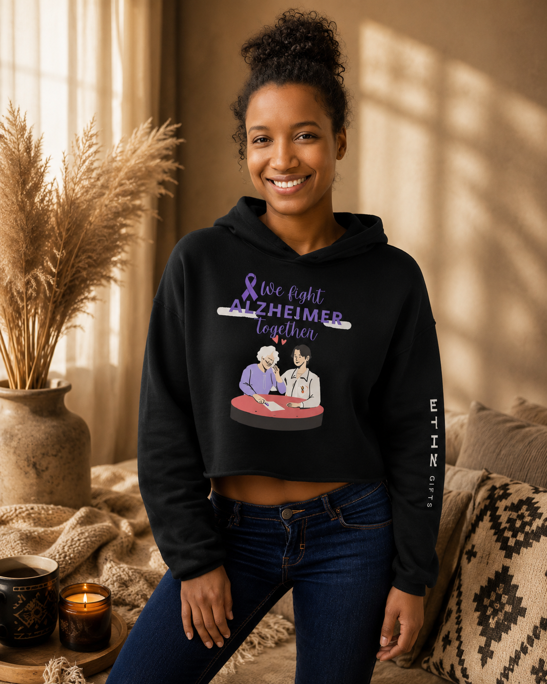 CROP HOODIE HOPE WE FIGHT TOGETHER | Ethneegifts Lifestyles