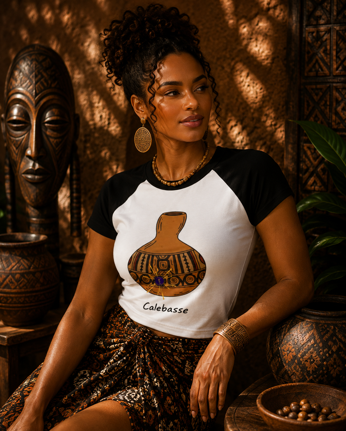 T SHIRT HERITAGE SYMBOLS Calabash | Ethneegifts Lifestyles