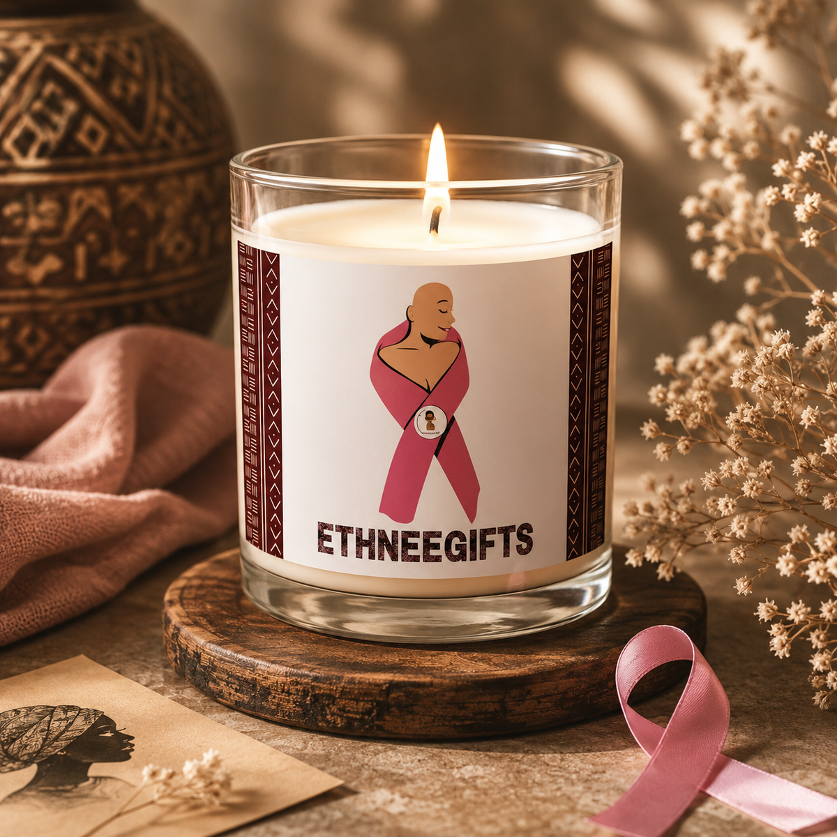 CANDLE CARE PINK RIBBON | Ethneegifts Lifestyles