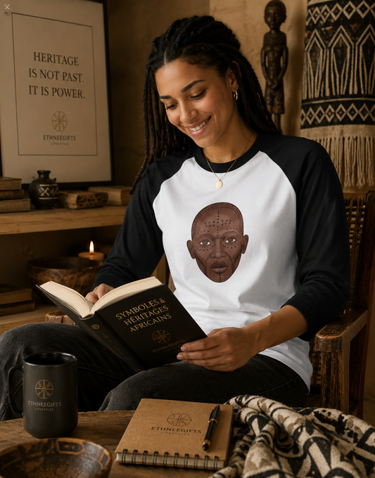 T SHIRT LONG HERITAGE SYMBOLS Sacred Face | Ethneegifts Lifestyles