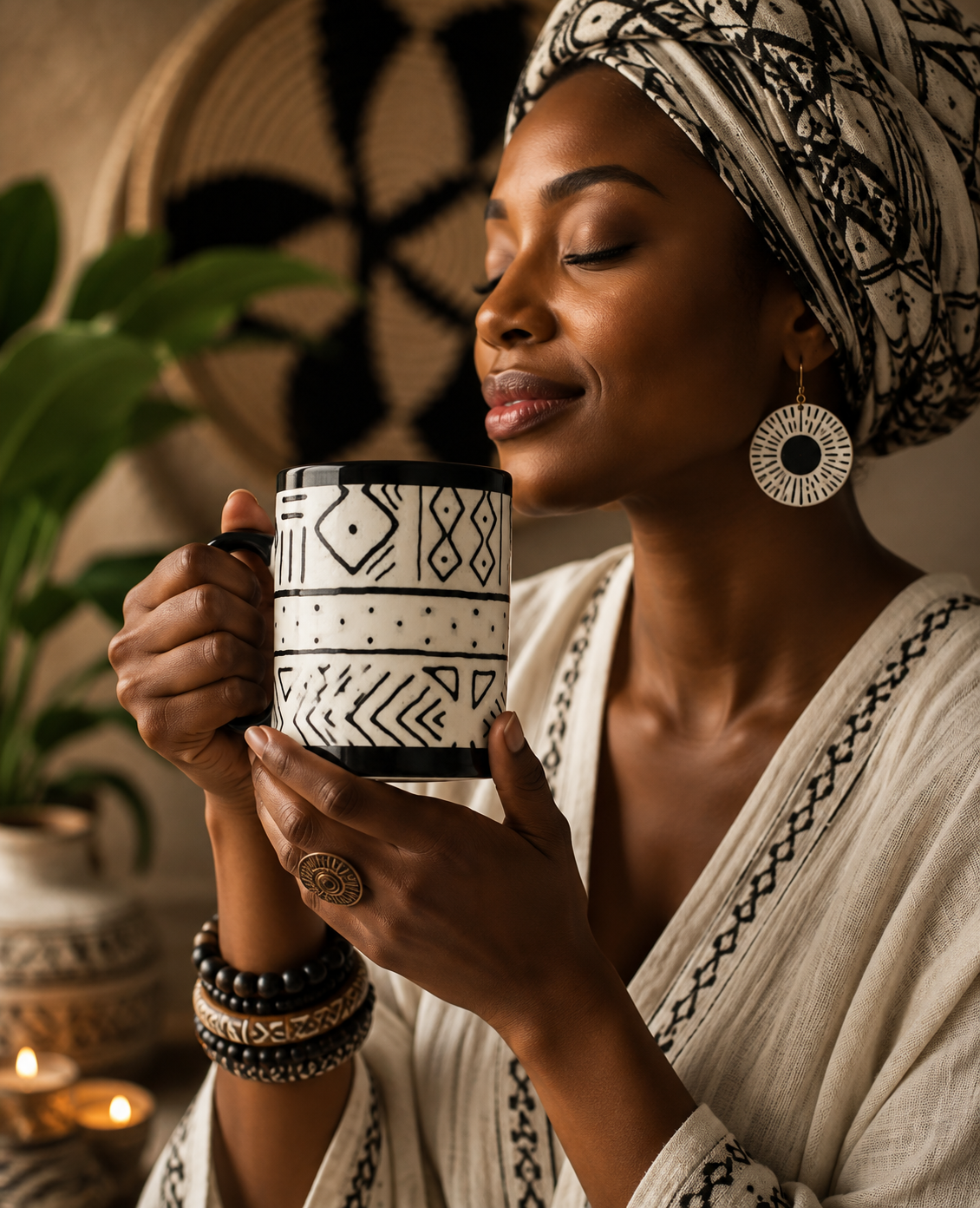 WHITE ETHNIC MUG | Ethneegifts Lifestyles