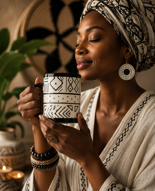 WHITE ETHNIC MUG | Ethneegifts Lifestyles