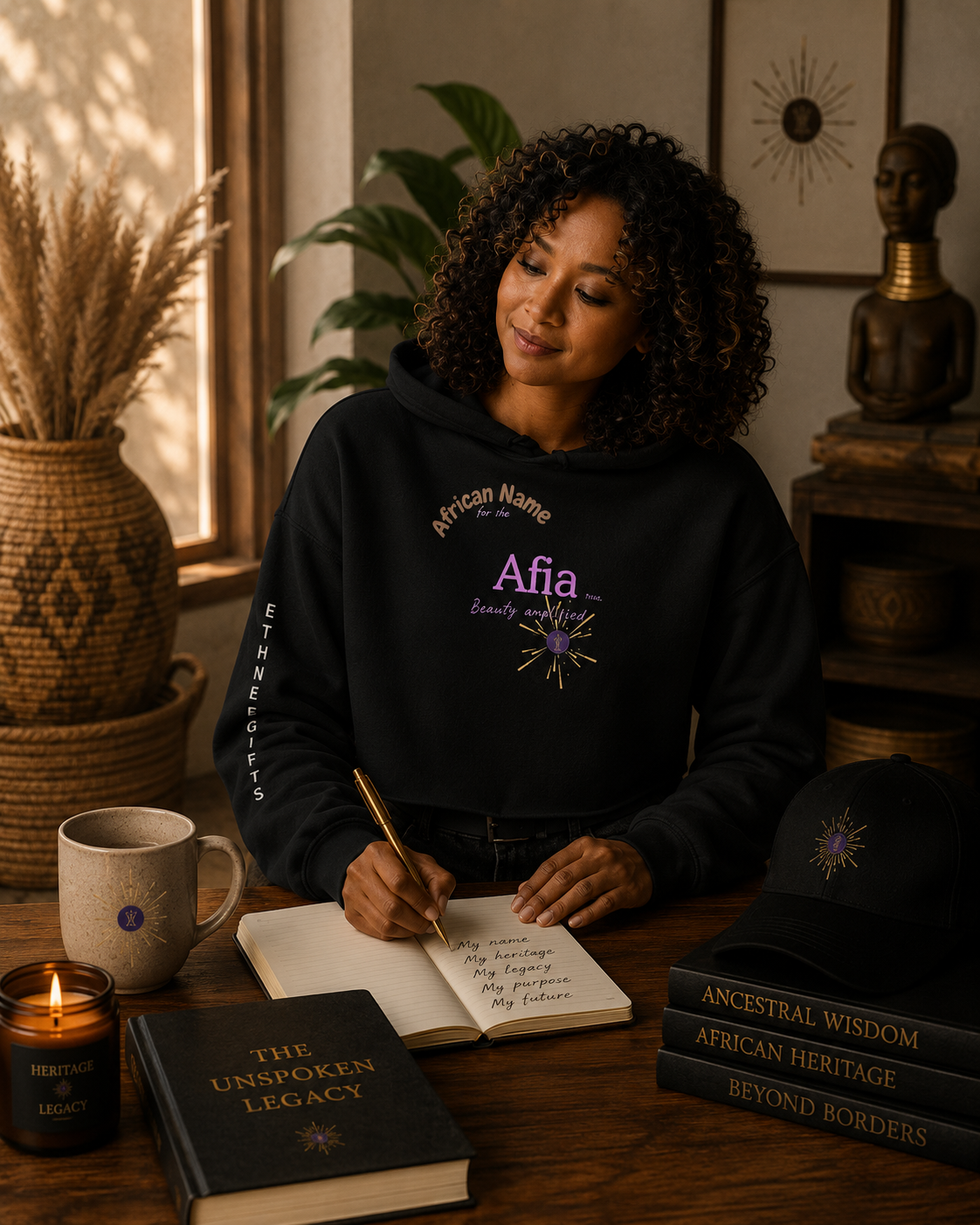 CROP HOODIE YOUR NAME "Afia" | Ethneegifts Lifestyles