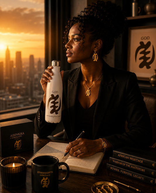 WATER BOTTLE HERITAGE ADINKRA GOD | Ethneegifts Lifestyles