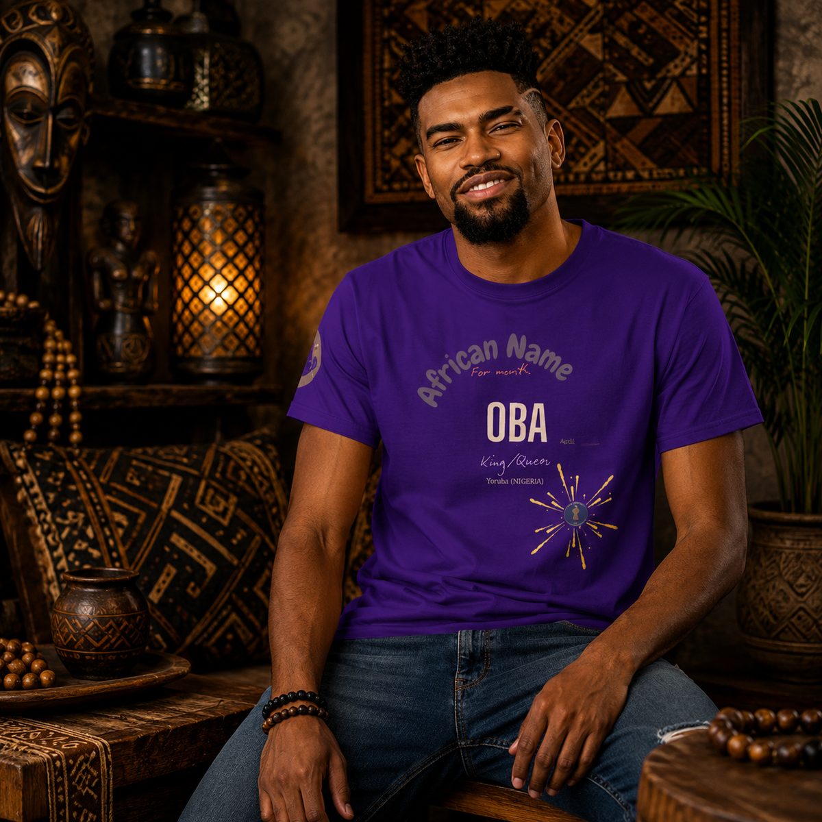 T-SHIRT YOUR NAME MONTH "Oba" | Ethneegifts Lifestyles