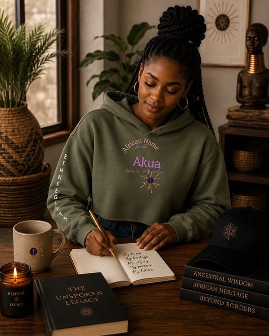 CROP HOODIE YOUR NAME "Akua" | Ethneegifts Lifestyles
