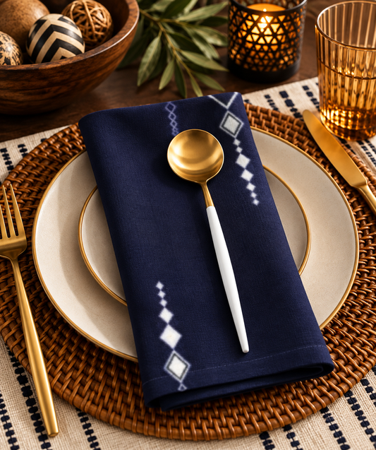 Sacred Geometry Cloth Napkin Set, geometric heritage design
