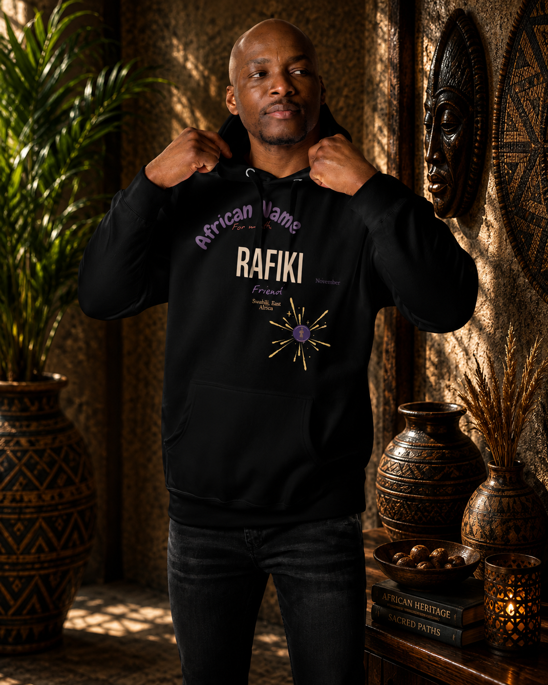 HOODIE YOUR NAME MONTH "Rafiki" | Ethneegifts Lifestyles