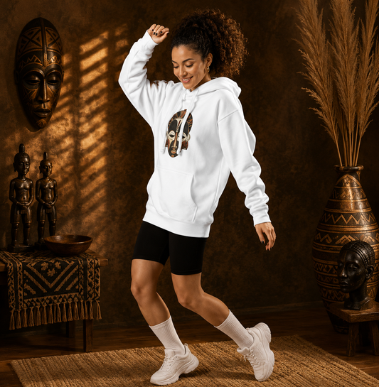 HOODIE HERITAGE SYMBOLS Royal Mask Cultural Power | Ethneegifts Lifestyles