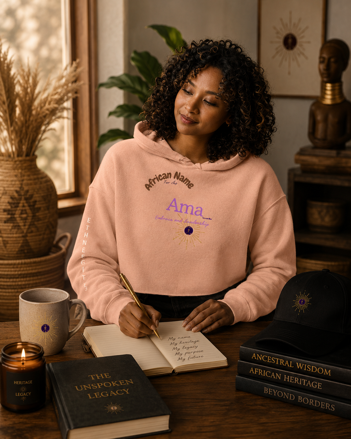 CROP HOODIE YOUR NAME "Ama" | Ethneegifts Lifestyles