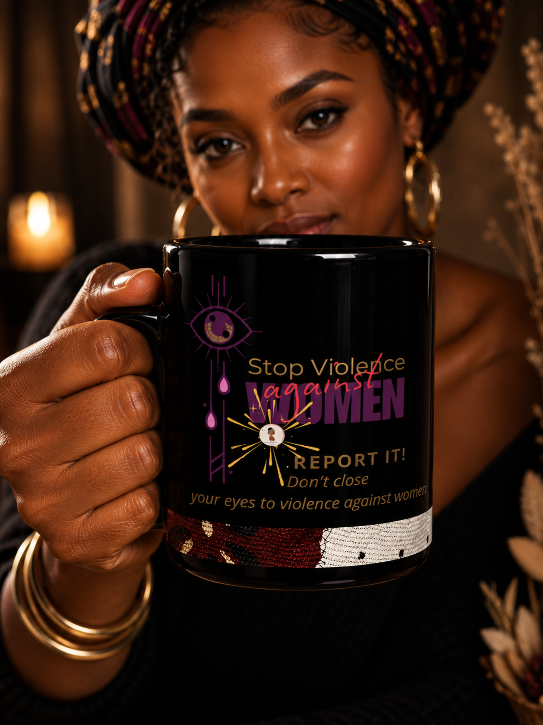 BLACK GLOSSY MUG ENOUGH NOW | Ethneegifts Lifestyles