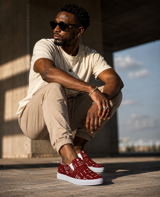 RED ETHNIC LOW-TOP | Ethneegifts Lifestyles