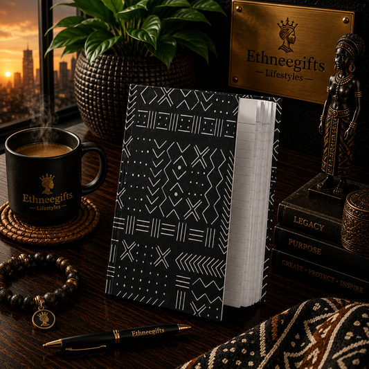 BLACK & WHITE ETHNIC ESSENTIAL JOURNAL | Ethneegifts Lifestyles