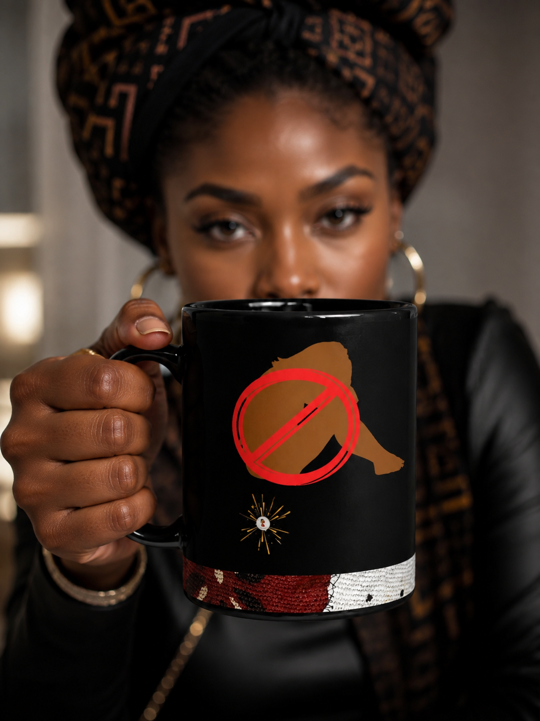 BLACK GLOSSY MUG REPORT VIOLENCE | Ethneegifts Lifestyles