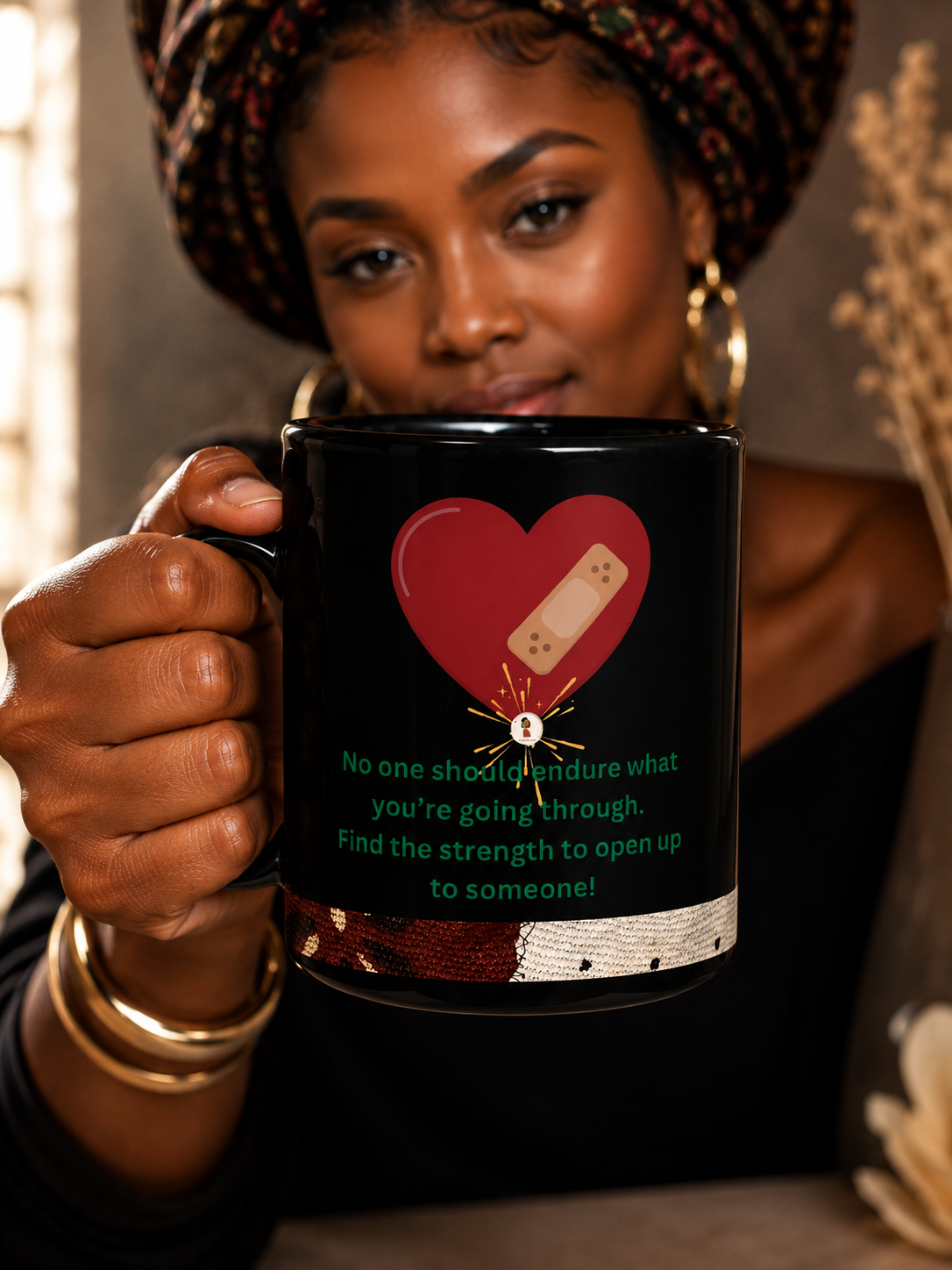 BLACK GLOSSY MUG BREAK SILENCE | Ethneegifts Lifestyles
