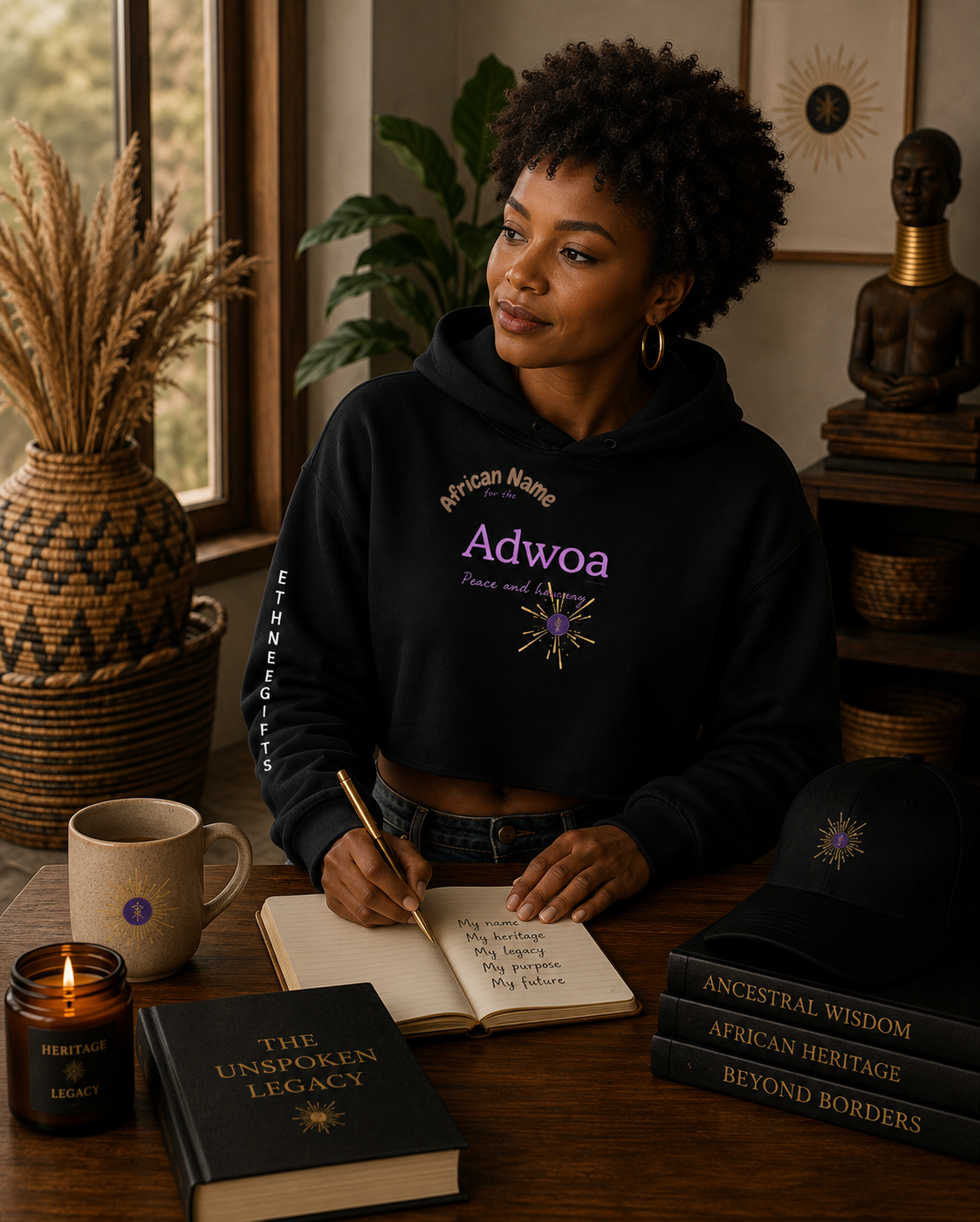 CROP HOODIE YOUR NAME "Adwoa" | Ethneegifts Lifestyles