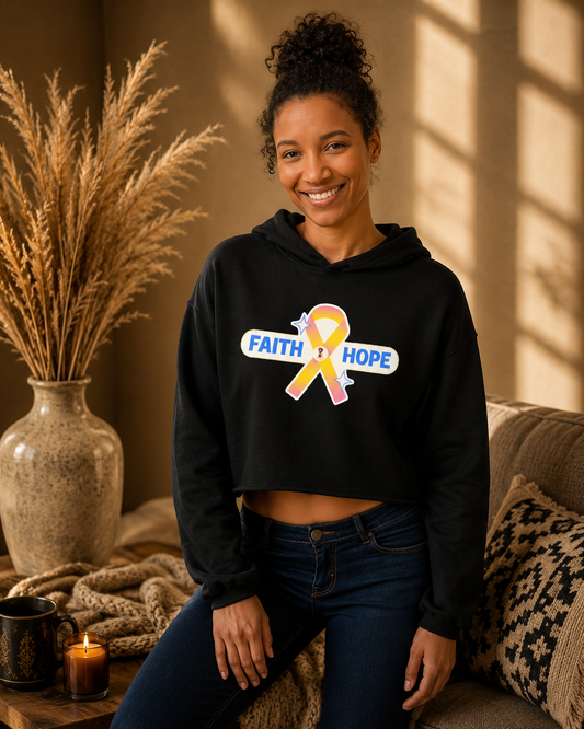 CROP HOODIE CARE FAITH & HOPE | Ethneegifts Lifestyles