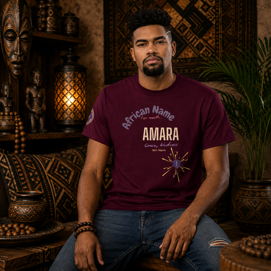 Personalised African name month T shirt | Ethneegifts Lifestyles
