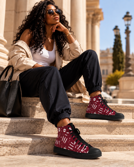 RED & WHITE ROOTS HIGH-TOP | Ethneegifts Lifestyles