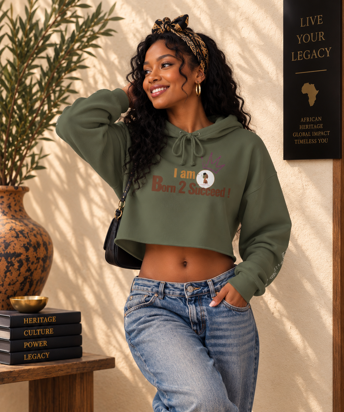 BORN TO SUCCEED CROP HOODIE | Ethneegifts Lifestyles