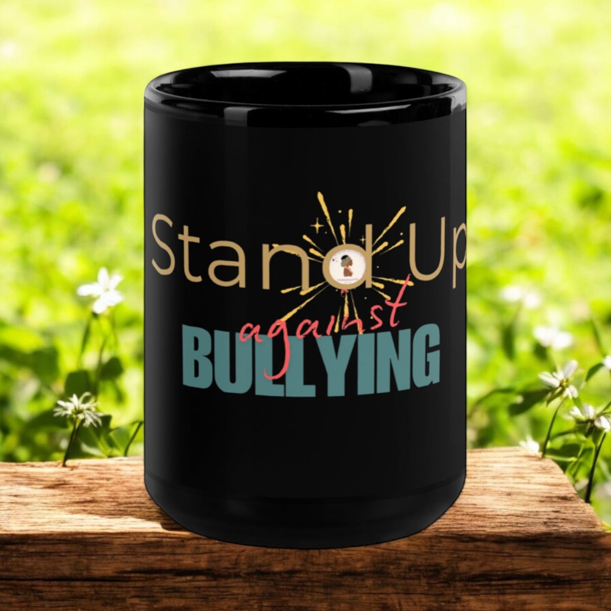 BLACK GLOSSY MUG STAND UP | Ethneegifts Lifestyles