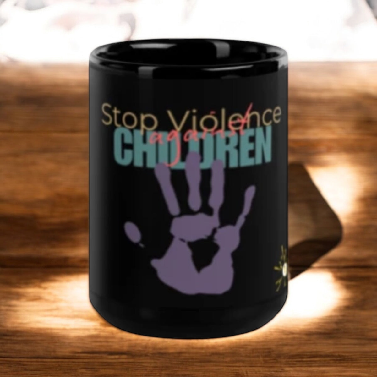 BLACK GLOSSY MUG SAFE CHILDHOOD | Ethneegifts Lifestyles