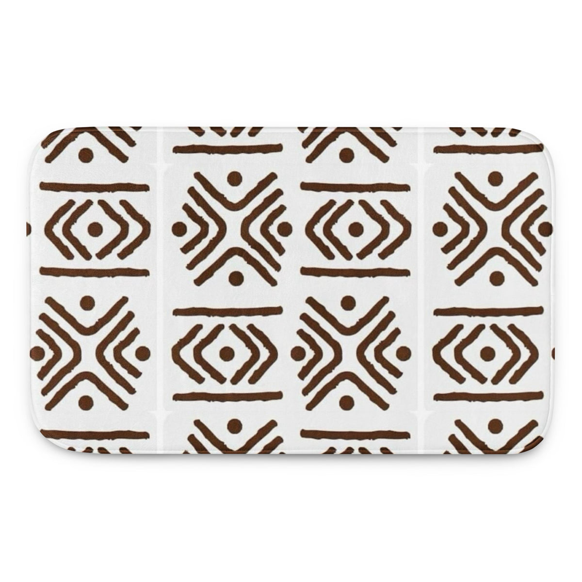 BROWN & WHITE HERITAGE BATH MAT | Ethneegifts Lifestyles