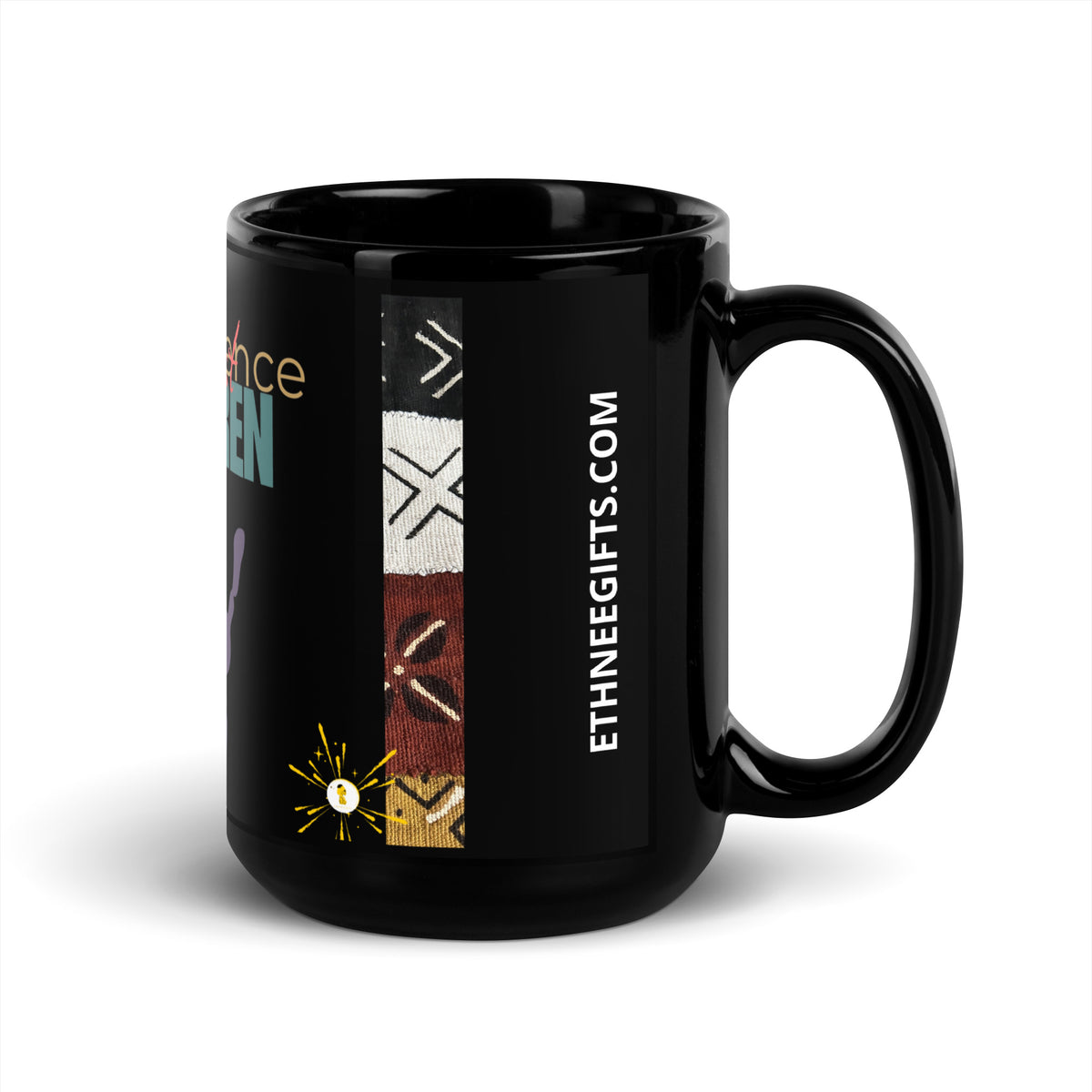 BLACK GLOSSY MUG SAFE CHILDHOOD | Ethneegifts Lifestyles